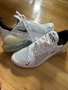Nike White and Black Air Max 270 Running Shoes